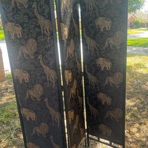 Black and Gold Animal Print Room Divider